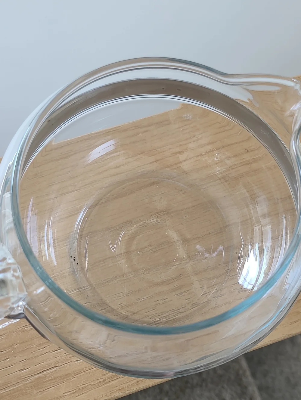 Vintage Pyrex Clear Glass Teapot with Silver Band